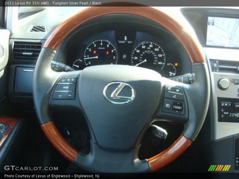 Tungsten Silver Pearl / Black 2011 Lexus RX 350 AWD