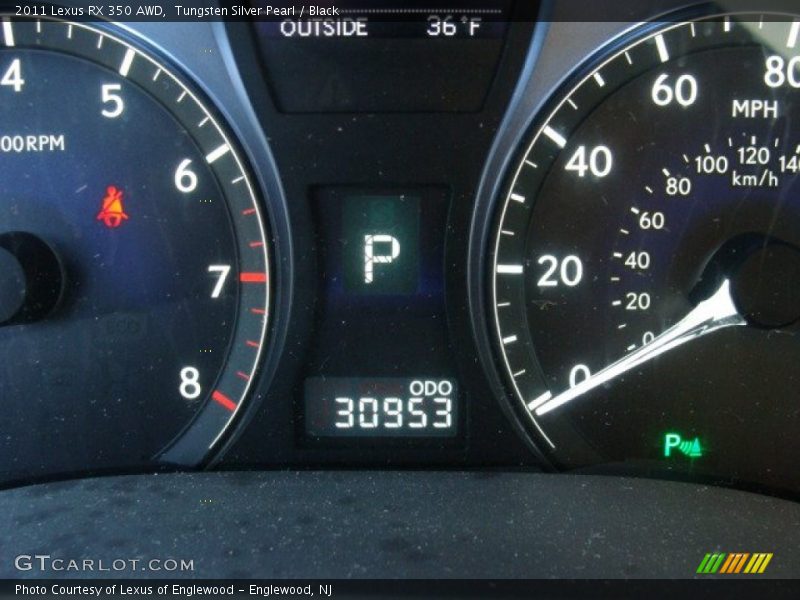 Tungsten Silver Pearl / Black 2011 Lexus RX 350 AWD
