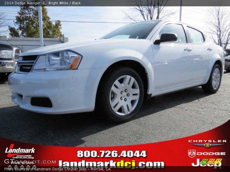 Bright White / Black 2014 Dodge Avenger SE