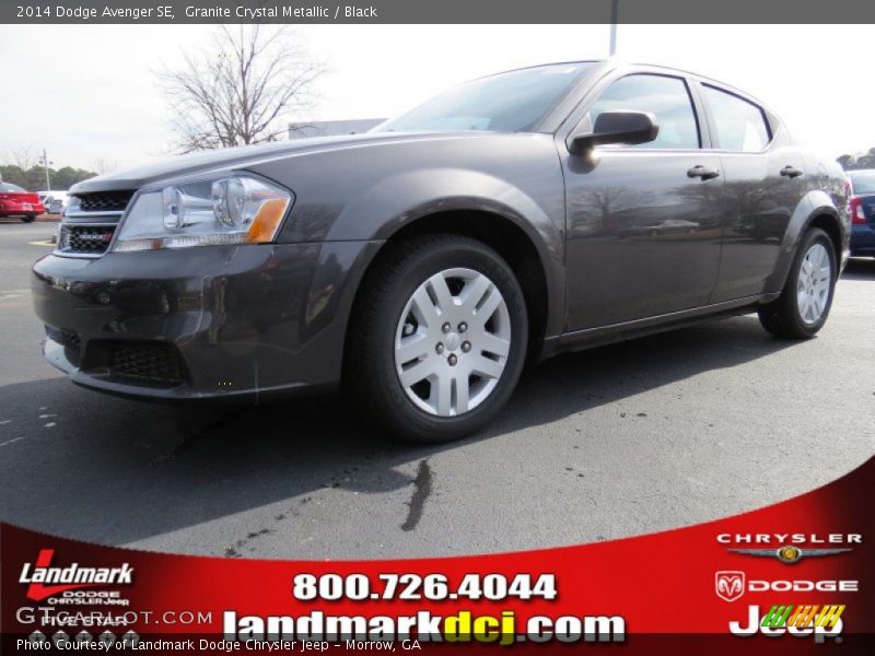 Granite Crystal Metallic / Black 2014 Dodge Avenger SE