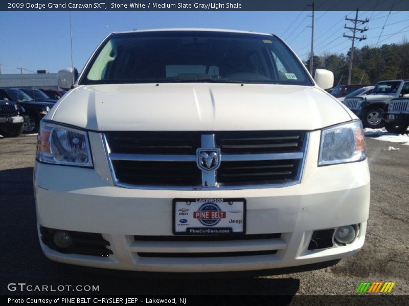 Stone White / Medium Slate Gray/Light Shale 2009 Dodge Grand Caravan SXT