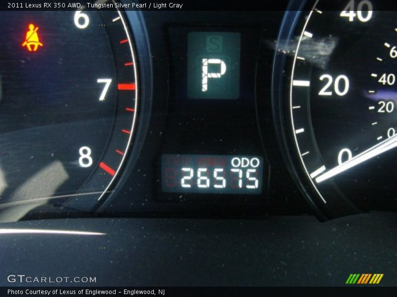 Tungsten Silver Pearl / Light Gray 2011 Lexus RX 350 AWD