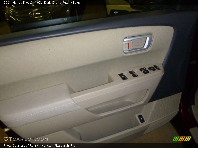 Dark Cherry Pearl / Beige 2014 Honda Pilot LX 4WD