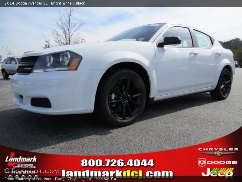 Bright White / Black 2014 Dodge Avenger SE