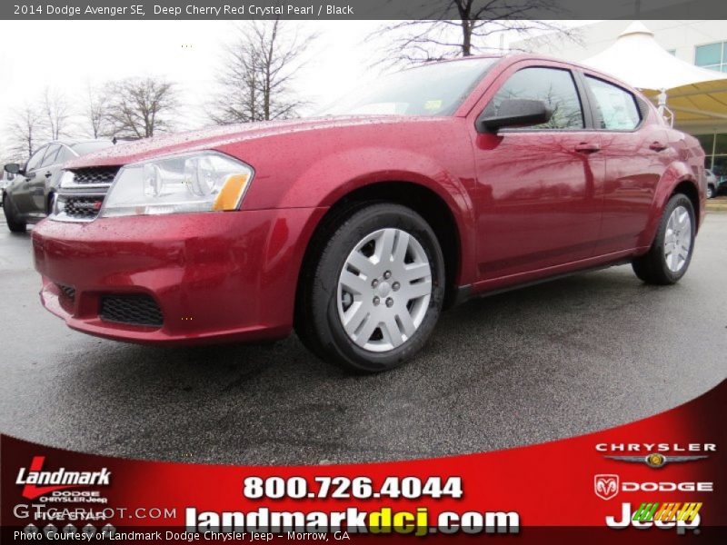 Deep Cherry Red Crystal Pearl / Black 2014 Dodge Avenger SE