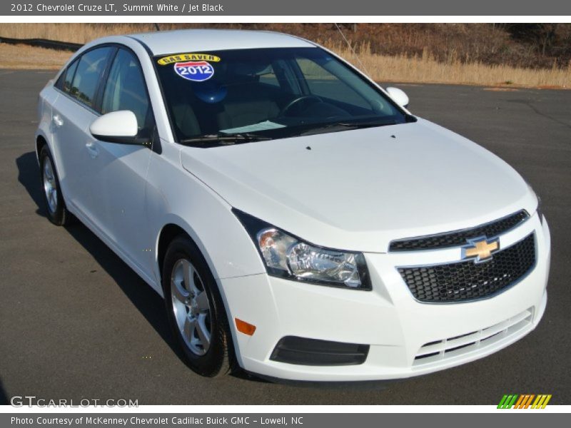 Summit White / Jet Black 2012 Chevrolet Cruze LT