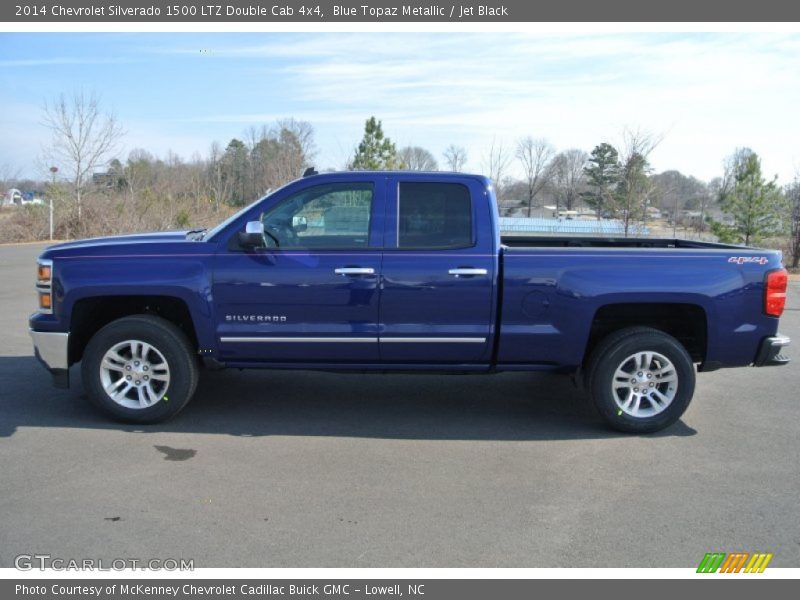 Blue Topaz Metallic / Jet Black 2014 Chevrolet Silverado 1500 LTZ Double Cab 4x4
