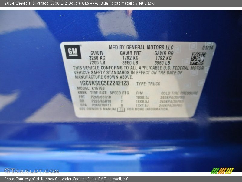 Blue Topaz Metallic / Jet Black 2014 Chevrolet Silverado 1500 LTZ Double Cab 4x4