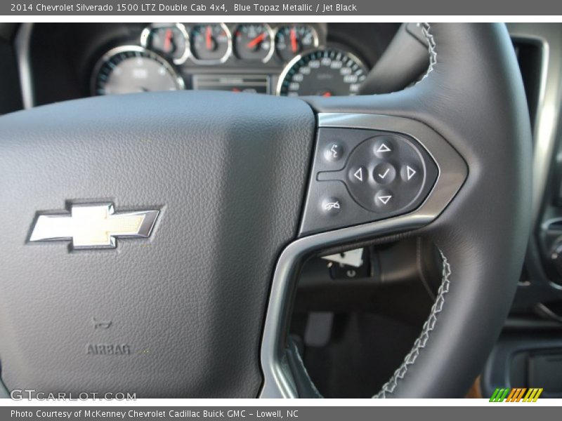 Blue Topaz Metallic / Jet Black 2014 Chevrolet Silverado 1500 LTZ Double Cab 4x4