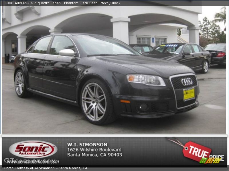 Phantom Black Pearl Effect / Black 2008 Audi RS4 4.2 quattro Sedan