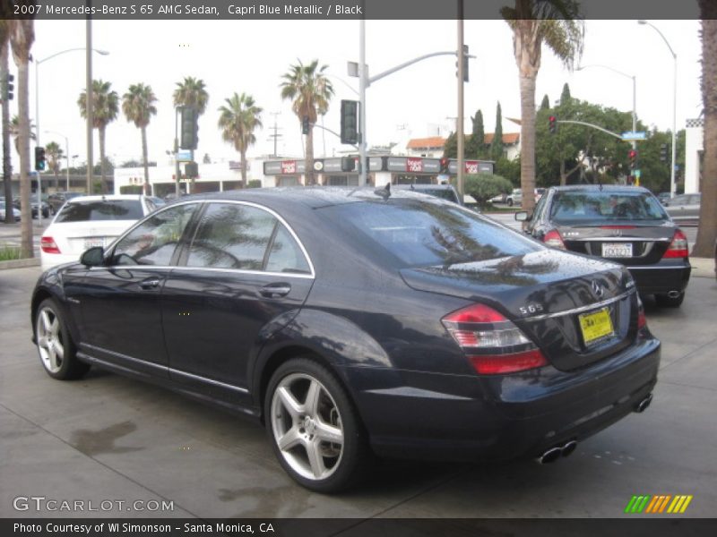Capri Blue Metallic / Black 2007 Mercedes-Benz S 65 AMG Sedan