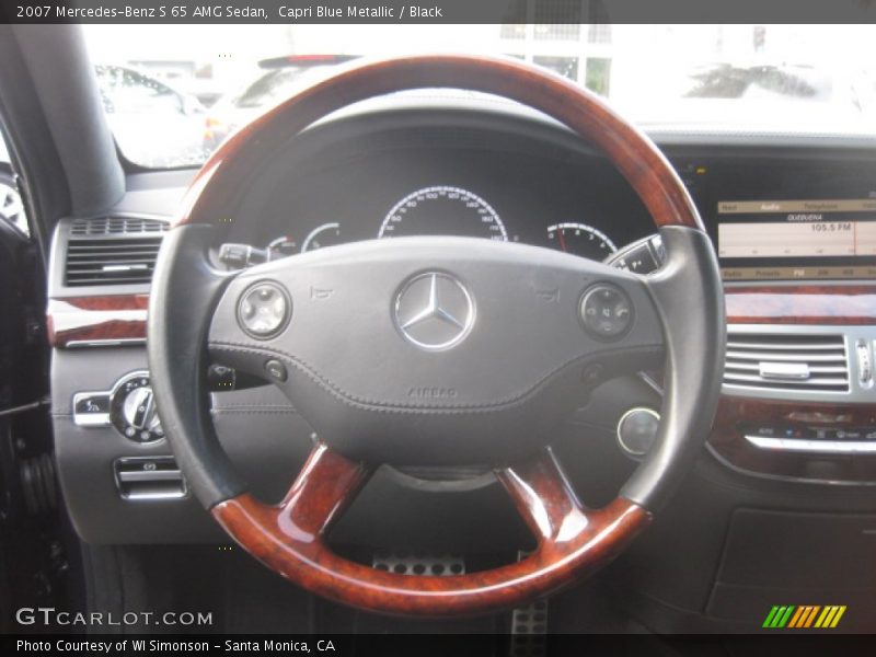 Capri Blue Metallic / Black 2007 Mercedes-Benz S 65 AMG Sedan