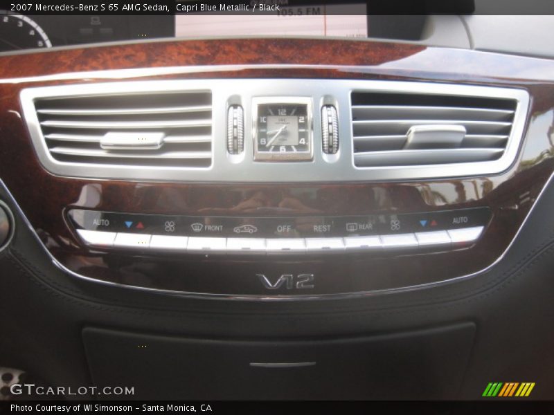 Capri Blue Metallic / Black 2007 Mercedes-Benz S 65 AMG Sedan
