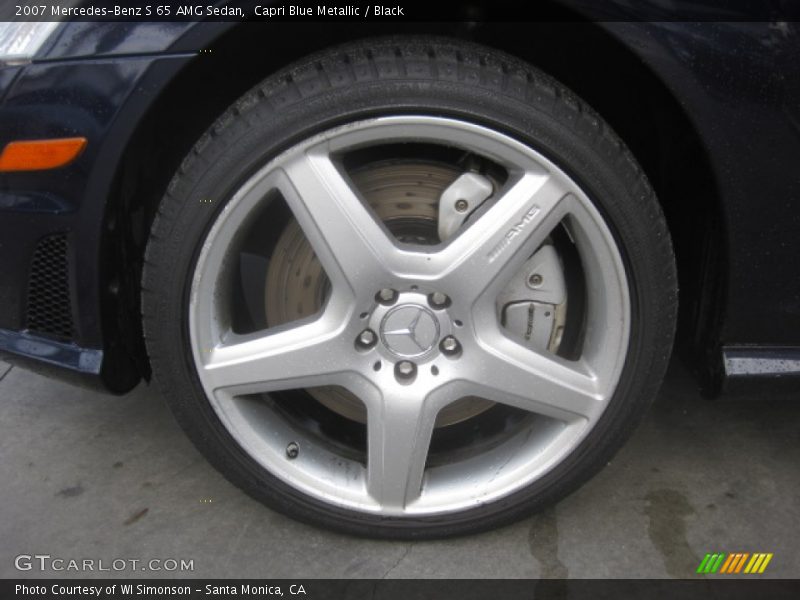 Capri Blue Metallic / Black 2007 Mercedes-Benz S 65 AMG Sedan