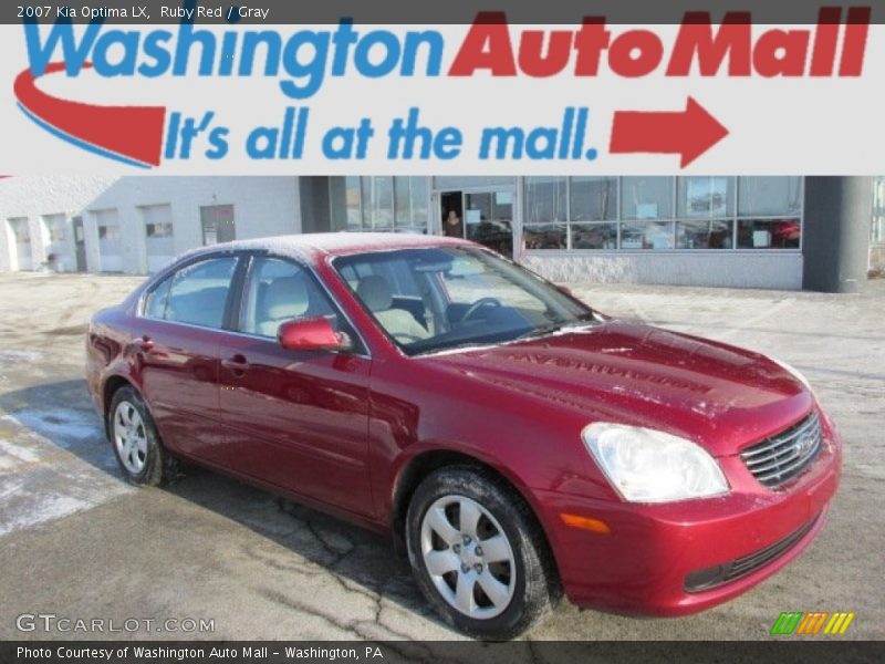 Ruby Red / Gray 2007 Kia Optima LX