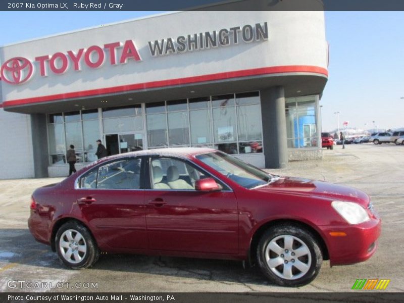 Ruby Red / Gray 2007 Kia Optima LX