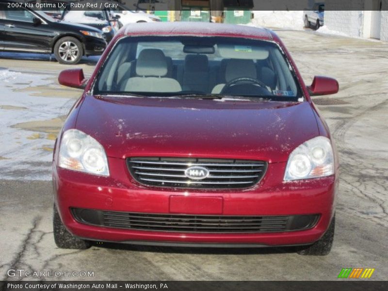 Ruby Red / Gray 2007 Kia Optima LX