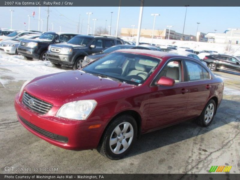 Ruby Red / Gray 2007 Kia Optima LX