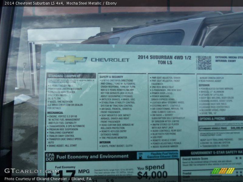  2014 Suburban LS 4x4 Window Sticker