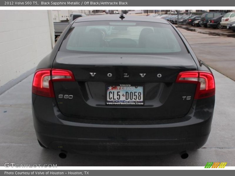 Black Sapphire Metallic / Off Black/Anthracite Black 2012 Volvo S60 T5