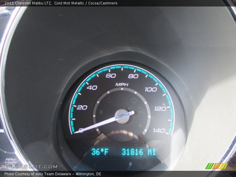 Gold Mist Metallic / Cocoa/Cashmere 2011 Chevrolet Malibu LTZ