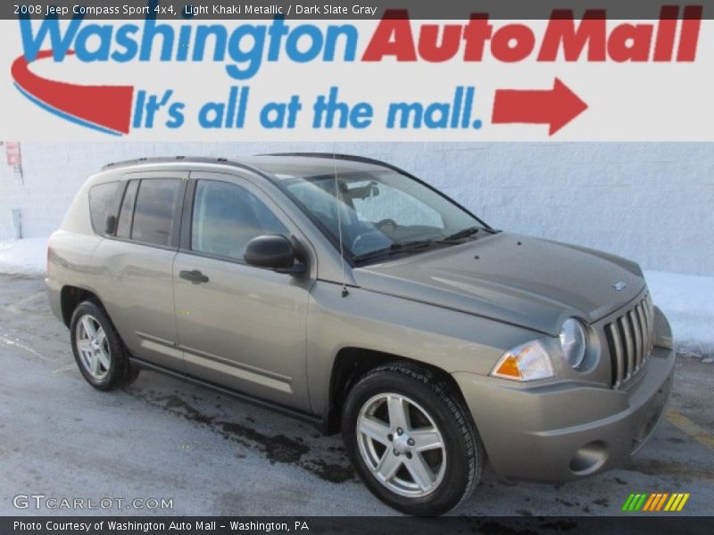 Light Khaki Metallic / Dark Slate Gray 2008 Jeep Compass Sport 4x4