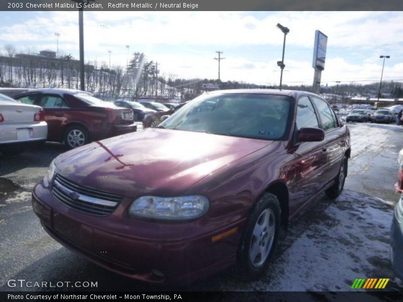 Redfire Metallic / Neutral Beige 2003 Chevrolet Malibu LS Sedan