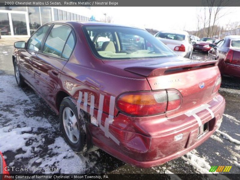 Redfire Metallic / Neutral Beige 2003 Chevrolet Malibu LS Sedan