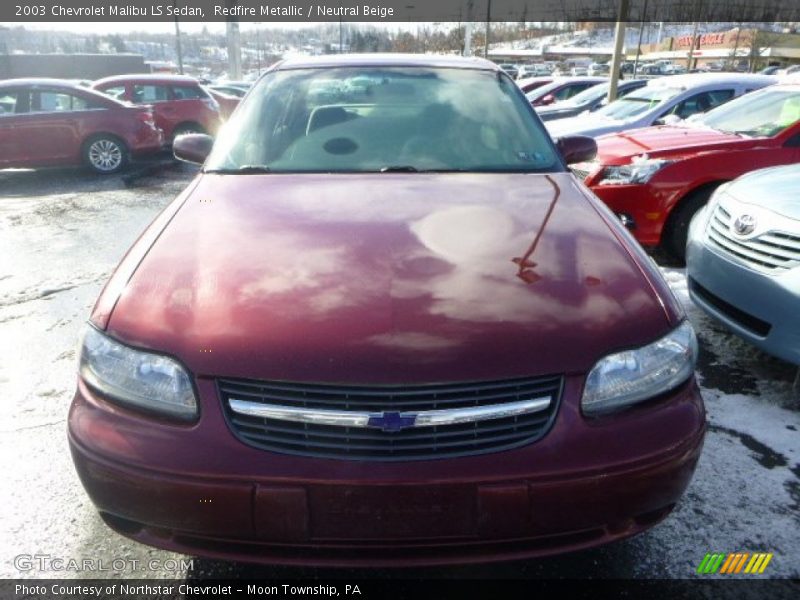 Redfire Metallic / Neutral Beige 2003 Chevrolet Malibu LS Sedan