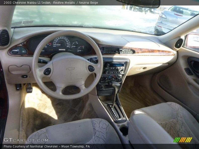 Redfire Metallic / Neutral Beige 2003 Chevrolet Malibu LS Sedan