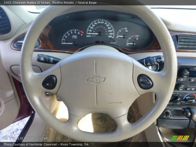 Redfire Metallic / Neutral Beige 2003 Chevrolet Malibu LS Sedan
