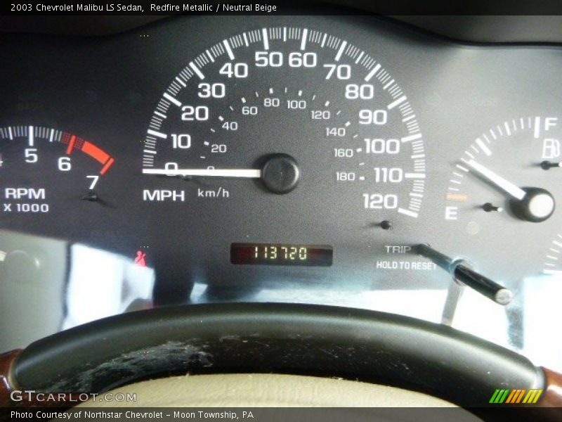 Redfire Metallic / Neutral Beige 2003 Chevrolet Malibu LS Sedan