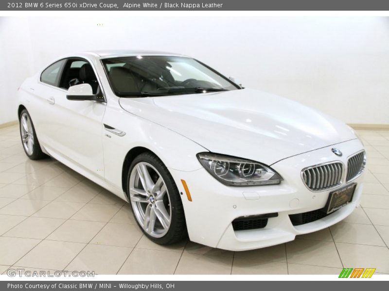 Alpine White / Black Nappa Leather 2012 BMW 6 Series 650i xDrive Coupe