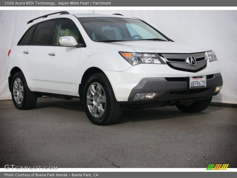 Aspen White Pearl / Parchment 2009 Acura MDX Technology