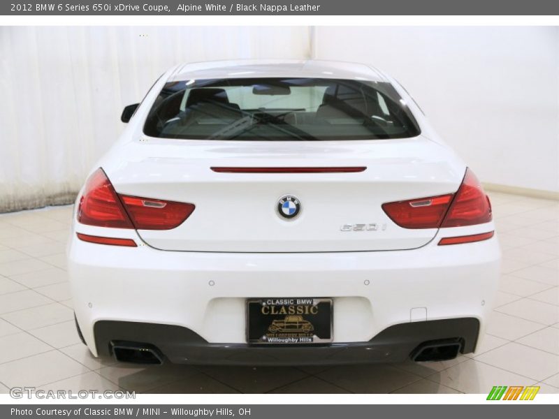 Alpine White / Black Nappa Leather 2012 BMW 6 Series 650i xDrive Coupe