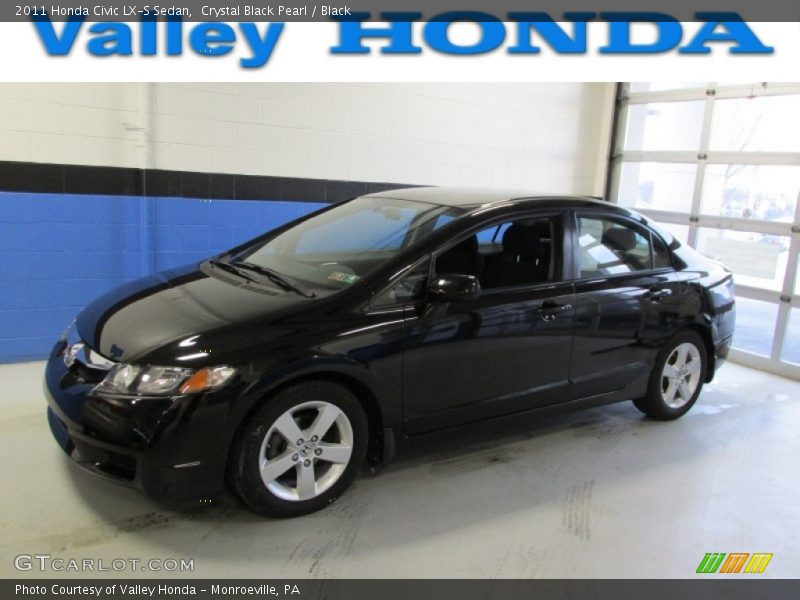 Crystal Black Pearl / Black 2011 Honda Civic LX-S Sedan
