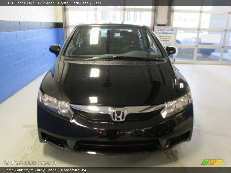 Crystal Black Pearl / Black 2011 Honda Civic LX-S Sedan