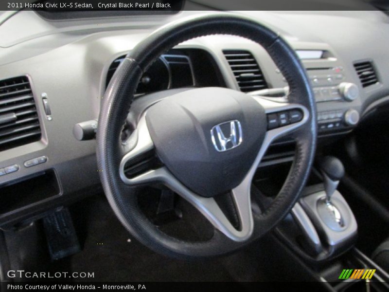 Crystal Black Pearl / Black 2011 Honda Civic LX-S Sedan