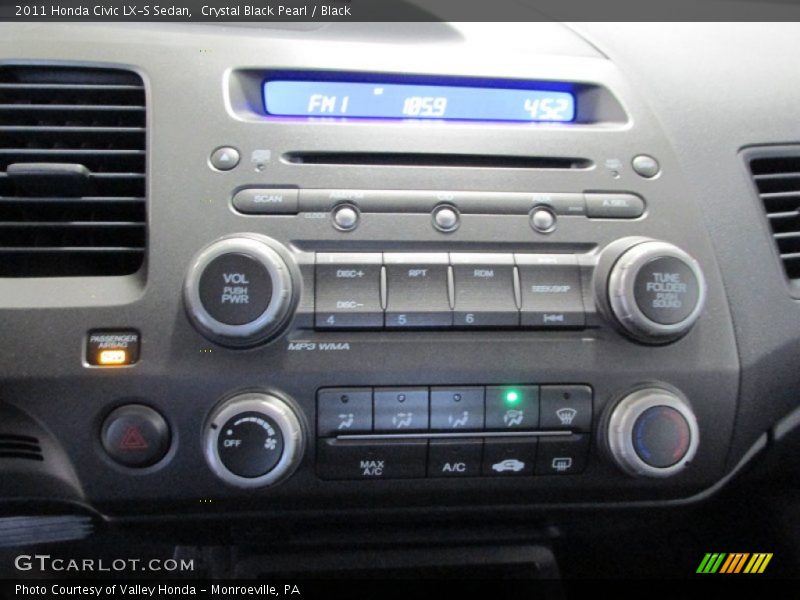 Crystal Black Pearl / Black 2011 Honda Civic LX-S Sedan