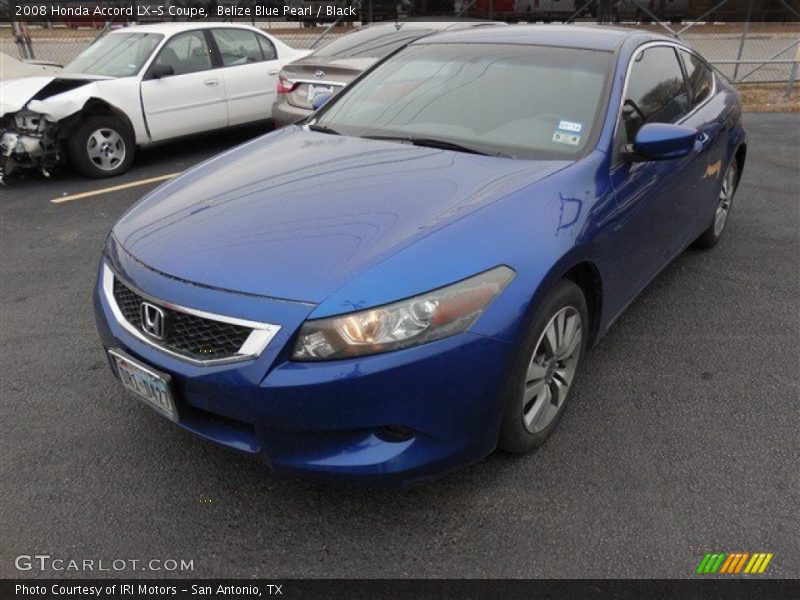 Belize Blue Pearl / Black 2008 Honda Accord LX-S Coupe