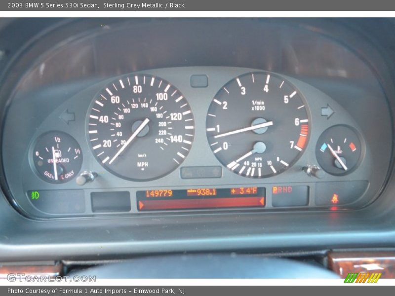 Sterling Grey Metallic / Black 2003 BMW 5 Series 530i Sedan
