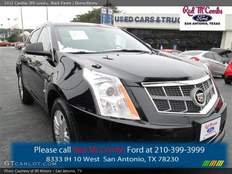 Black Raven / Ebony/Ebony 2012 Cadillac SRX Luxury