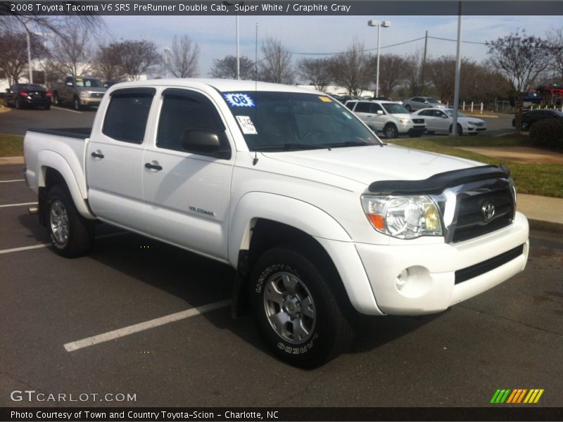 Super White / Graphite Gray 2008 Toyota Tacoma V6 SR5 PreRunner Double Cab