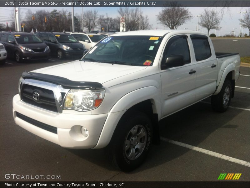 Super White / Graphite Gray 2008 Toyota Tacoma V6 SR5 PreRunner Double Cab