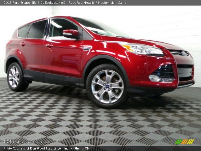 Ruby Red Metallic / Medium Light Stone 2013 Ford Escape SEL 2.0L EcoBoost 4WD