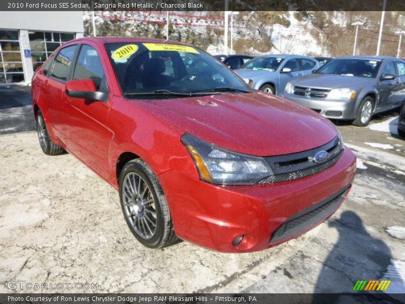 Sangria Red Metallic / Charcoal Black 2010 Ford Focus SES Sedan