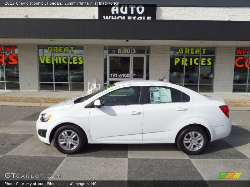 Summit White / Jet Black/Brick 2013 Chevrolet Sonic LT Sedan