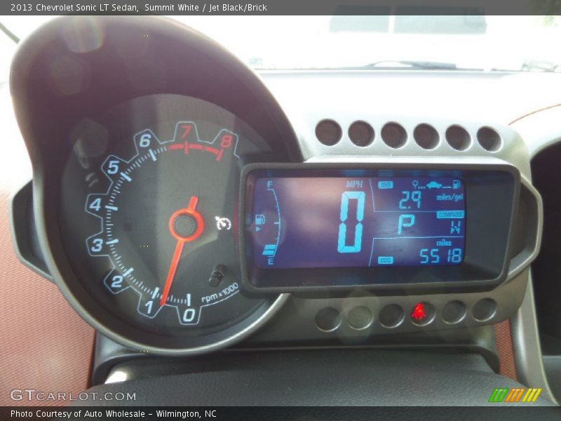 Summit White / Jet Black/Brick 2013 Chevrolet Sonic LT Sedan