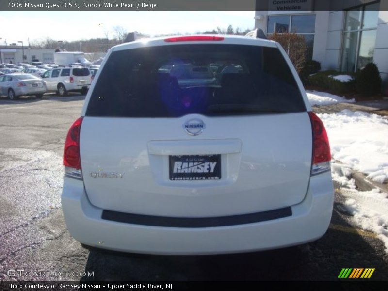Nordic White Pearl / Beige 2006 Nissan Quest 3.5 S