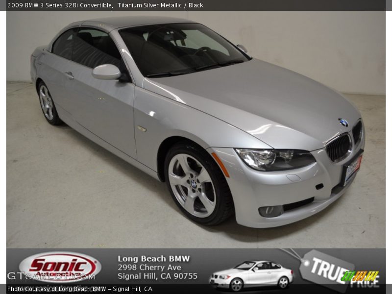 Titanium Silver Metallic / Black 2009 BMW 3 Series 328i Convertible